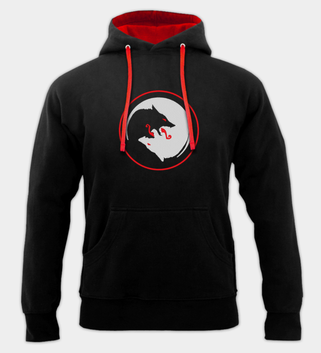 Odins ulver brodert hettegenser