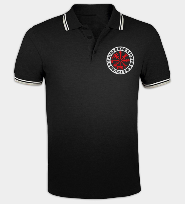 Vegvisir brodert piqué-skjorte