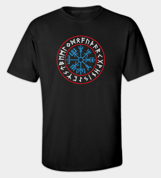 Vegvísir brodert T-skjorte