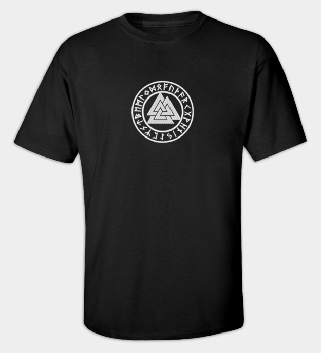 Valknut brodert T-skjorte