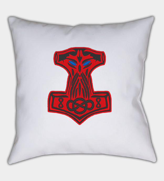 Mjølner brodert putetrekk