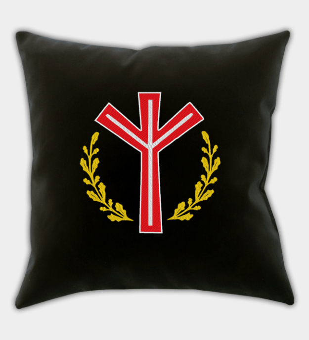 Algiz-rune brodert putetrekk