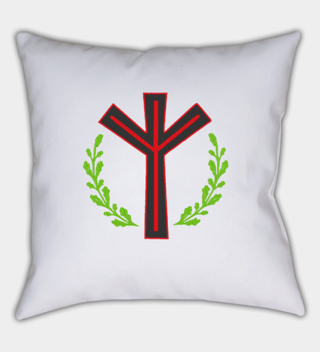 Algiz-rune brodert putetrekk