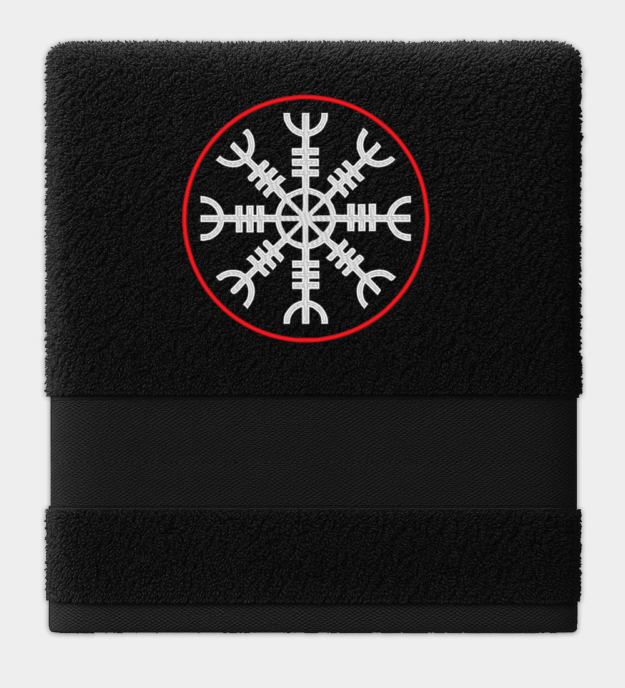 Ægishjálmr brodert håndkle