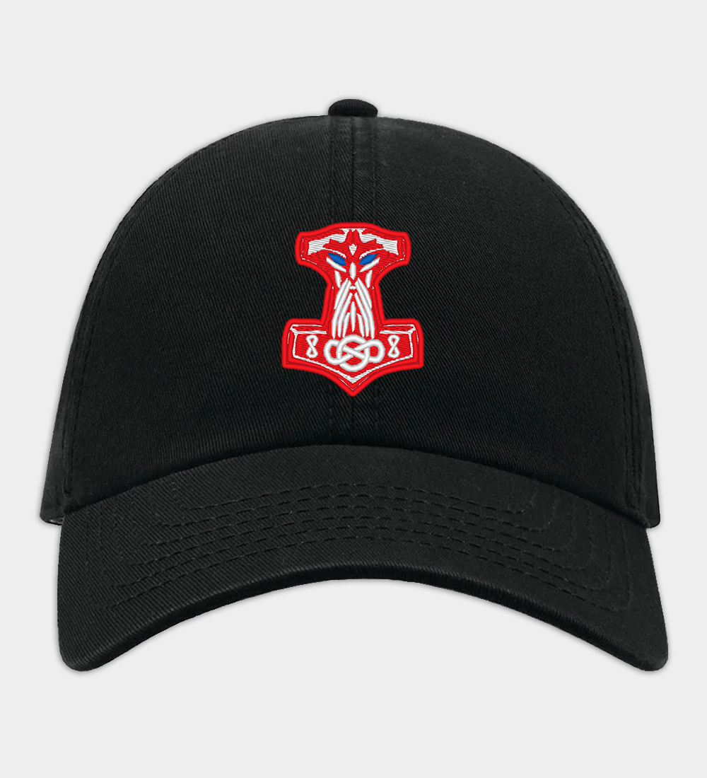 Mjolnir brodert baseballcaps
Mjolnir brodert baseballcaps