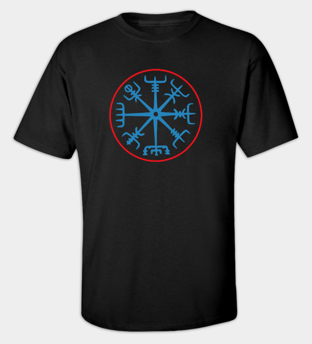 Vegvísir brodert t-skjorte