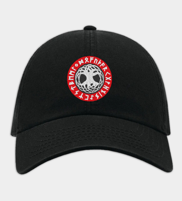 Yggdrasil-motiv Brodert Baseballcap