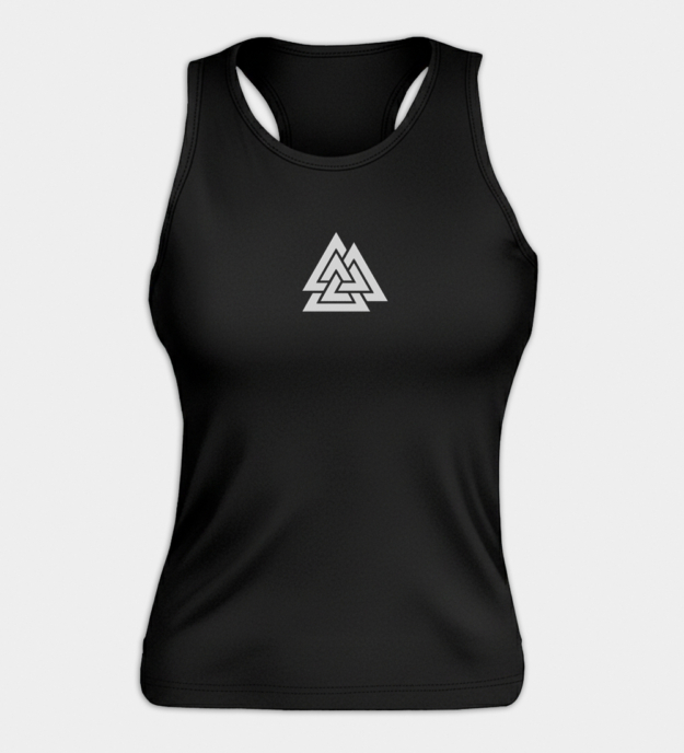Valknut brodert tanktopp til dame
