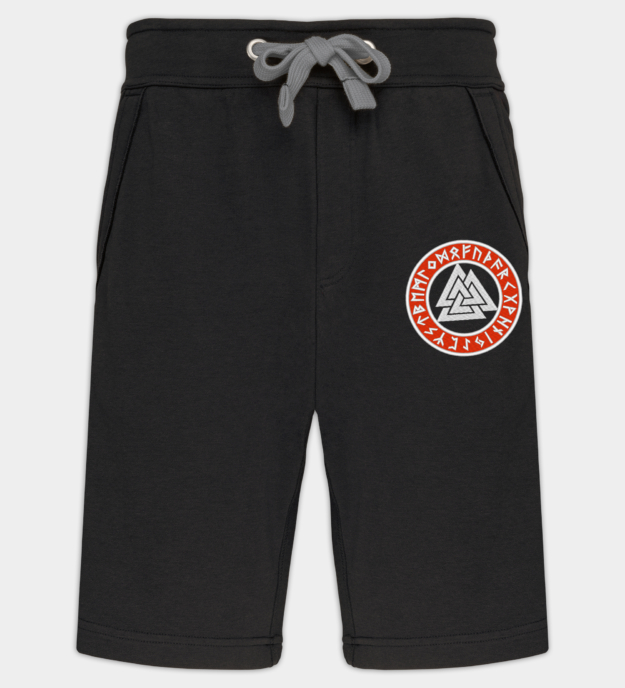 Valknut broderte bermudashorts