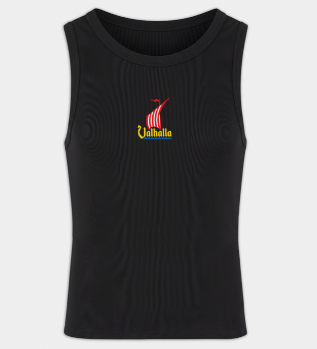 Viking drageskip brodert tanktopp til herre