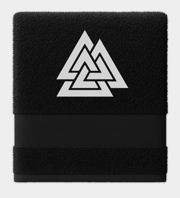 Valknut brodert håndkle