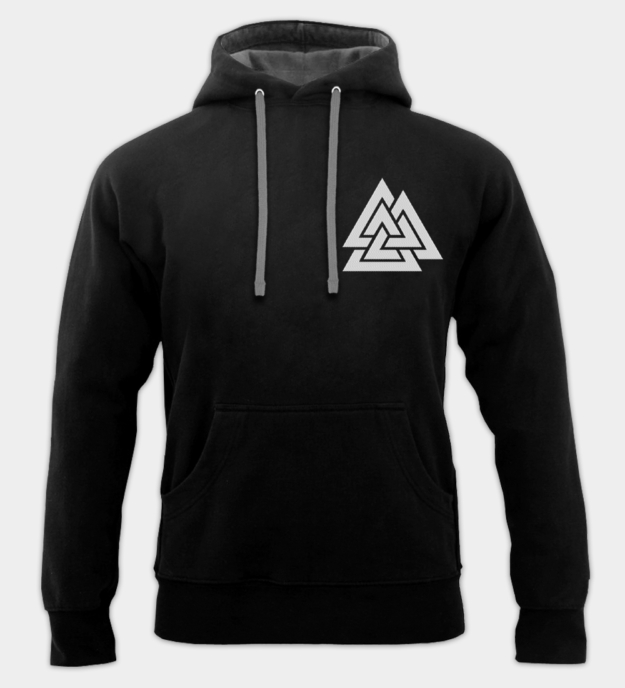 Valknut brodert hettegenser