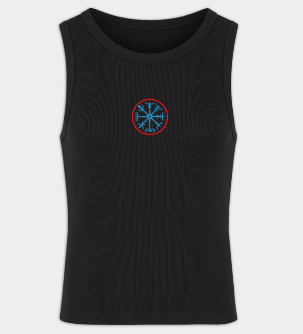 Vegvísir brodert tanktopp til herre