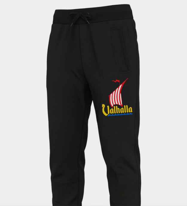 Drakeskip brodert joggebukse